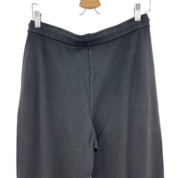 Theory Double Knit Jersey Slouchy Jogger Pants Split Hem Ankle Black Large - Picture 9 of 11